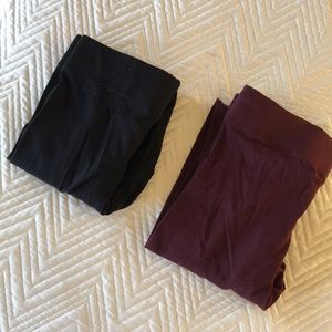 TWO Leggings **Never Worn!! (Black/Maroon)